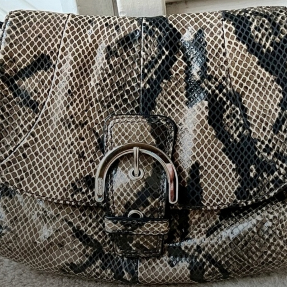 Coach - Python-Texture Crossbody Bag In Neutral S… - image 6